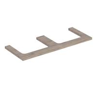 Plaque de lavabo Geberit ONE, découpe double, pour lavabo à poser, 120x3x47cm, 505345006, Couleur: Structure en bois de noyer hickory / mélamine - CM