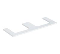Plaque de lavabo Geberit ONE, découpe double, pour lavabo à poser, 135x3x47cm, 505.286.00.1, Couleur: laqué blanc brillant