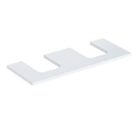 Plaque de lavabo Geberit ONE, découpe double, pour lavabo à poser en forme de coupe, 120x3x47cm, 505335001, Couleur: laqué blanc brillant - CM