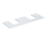Plaque de lavabo Geberit ONE, découpe double, pour lavabo à poser en forme de coupe, 135x3x47cm, 505.276.00.1, Couleur: laqué blanc brillant