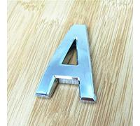 Plaque de maison autocollante 3D - Chiffres de 5 cm - Lettres de A à Z - Argenté - Numéro d'adresse d'hôtel - Autocollant 3M - ABS - Galvanoplastie - Pour appartement, boîte aux lettres et intérieur