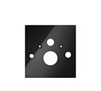 Plaque de montage WC TECElux 9650106 Verre TECElux noir, pour WC lavant Toto + Geberit