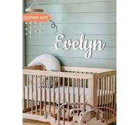 Plaque de nom en bois personnalisée, lettres en bois 3D, décoration murale, toile de fond bohème personnalisée pour chambre de bébé, chambre d'enfant, mariage Largeur 30 cm (12 pouces),Largeur 10 cm (
