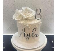 Plaque de nom personnalisée en acrylique pour gâteau, décoration de gâteau personnalisée, carte de placement de mariage, fête d'anniversaire de mariage, fête prénatale (10,2 cm)