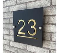Plaque de numéro maison 3D acrylique noir doré adresse porte intérieure extérieure maison hôtel appartement magasin