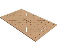 Plaque de perçage MFT en MDF de 19 mm – Plan de travail pour établi avec motif de perçage de 100 mm – Plaque de fixation CNC de 20 mm pour table multifonction et atelier (fente oblongue, 100 x 60)