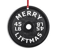 Plaque de poids en acrylique pour décoration de Noël « Merry Liftmas » - Souvenir en acrylique - 7,6 cm - Avec ficelle rouge à suspendre - Décoration d'intérieur