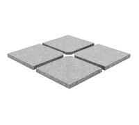 Plaque de poids pour parasol - VIDAXL - Granit gris - 4 pièces - 100 kg - Carré