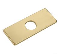 Plaque de pont en acier inoxydable pour robinet à trou unique de salle de bain - Base carrée - Finition noire - 15,2 cm - Résistante à la rouille (doré)