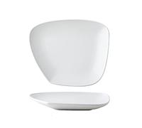 Plaque de porcelaine blanche, Assiette plate en céramique irrégulière, plusieurs tailles(Small)