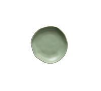 Plaque de porcelaine blanche, Assiettes plates en céramique, blanches et vertes, tailles S et L(Green,Small)