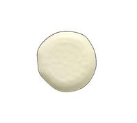 Plaque de porcelaine blanche, Assiettes plates en céramique, blanches et vertes, tailles S et L(White,Small)