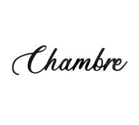 Plaque de porte Chambre, plexi noir 4 mm, texte décoratif adhésif 3D
