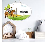 Plaque de Porte Equitation Personnalisée Plexi. Plaque Chambre Enfant. Plaque Plexiglass Personnalisable avec Prénom. Décoration Cheval Enfant