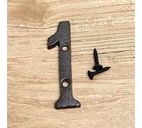 Plaque de porte numérique 3D en fonte noire de 8 cm avec vis de l'alphabet pour maison, extérieur, extérieur, maison, extérieur, maison, extérieur, maison, appartement, boîte aux lettres (1)