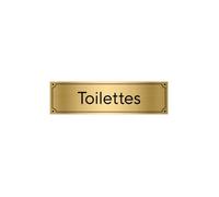 Plaque de porte pour toilettes - SIGNALETIQUE.BIZ FRANCE - GRAV0005 - Or brossé - Décoration murale - Artisanal