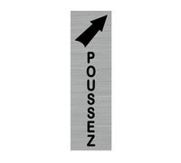 PLAQUE DE PORTE POUSSEZ (Q0038) - Adhésif aspect aluminium brossé Adhésif Aspect Aluminium Brossé