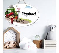 Plaque de Porte Train Personnalisée Plexi. Plaque Chambre Enfant. Plaque Plexiglass Personnalisable avec Prénom. Décoration Chambre Enfant Conducteur de Train