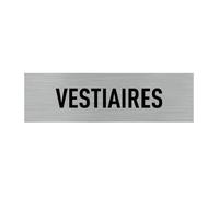 Plaque de porte vestiaires - Signaletique.biz France - Q0023 - Adhésif aspect aluminium brossé