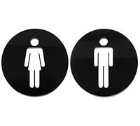 Plaque de porte WC Femme - Homme Panneau de Toilette Plaque de Salle de Bain Méthacrylate 3 mm Lot de 2
