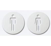 Plaque de porte WC Femme - Homme Panneau de Toilette Plaque de Salle de Bain Méthacrylate 3 mm Lot de 2