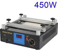 Plaque de préchauffage électrique pour soudure - Préchauffeur IR 853A - 50–400 °C - Écran LCD - 220 V - Dimensions 25 × 22 × 9 cm - Noir