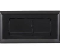 Plaque de pression de toilette avec bouton de bobine ensemble - noir mat - double rinçage - pièce de remplacement pour salle de bain - SnelShoppen