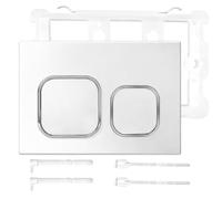 Plaque de pression WC, chasse d'eau encastrée, compatible avec les plaques d'actionnement Geberit Sigma séries UP300 & UP320, double chasse, avec kit de levier de chasse et cadre de montage (blanc)