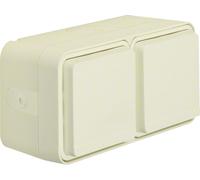 Plaque de prise double pliante Schuko. blanc polaire - Prise 47753522