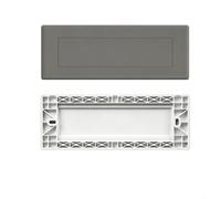 Plaque de prise électrique de type 118 pour interrupteur et prise de courant électrique - Pour la maison - Construction en plastique robuste - Gris 4 voies