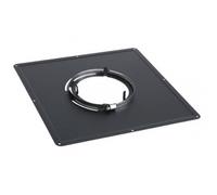 Plaque de propreté émail noir mat - 300 x 300 mm - diamètre 80 mm TEN