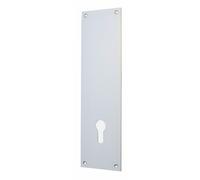 Plaque de propreté rectangulaire à trou de cylindre - alu argent DUVAL