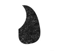 Plaque de protection en celluloïd pour guitare acoustique - Pièce de rechange avec dos détachable - Accessoire de guitare folk facile à installer - 108 x 99 mm - Finition noire (perle noire)