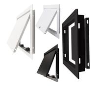 Plaque de protection en métal profilée intégrée, panneau en métal avec serrure, cadre en aluminium, dissimule les trous disgracieux pour tuyaux, fils et câbles dans les murs ou les plafonds (noir, 20