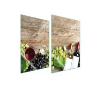 PLAQUE DE PROTECTION EN VERRE POUR CUISINE 2x35x52 BOIS