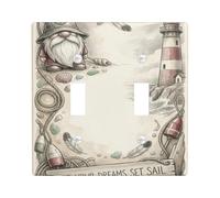 Plaque de protection pour interrupteur double en plastique beige de taille standard pour chambre à coucher, salle de bain, cuisine, entrée