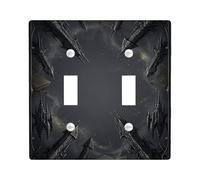 Plaque de protection pour interrupteur double motif vaisseaux spatiaux, livres cosmiques futuristes, étoiles d'automne en plastique noir, taille standard, décoration pour salon, chambre à coucher