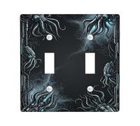 Plaque de protection pour interrupteur double tentacule, câbles industriels futuristes, sans plastique noir, taille standard, décoration pour salon, chambre à coucher, maison, bureau