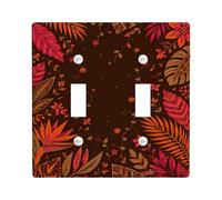 Plaque de protection pour interrupteur mural double feuille en plastique marron taille standard pour chambre à coucher, salle de bain, cuisine, entrée