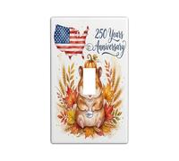 Plaque de protection pour interrupteur mural simple en plastique orange de taille standard pour interrupteur mural motif hamster, carte de citrouille fantaisie, Thanksgiving, décoration pour maison