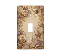 Plaque de protection pour interrupteur mural simple, motif roses et nœuds romantiques, coquillages, printemps beige en plastique, taille standard, pour maison, salon, nouvel appartement (simple)