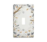 Plaque de protection pour interrupteur simple en forme de mouette côtière, coquille de branche naturelle côtière en plastique gris été taille standard pour nouvel appartement, maison, chambre à