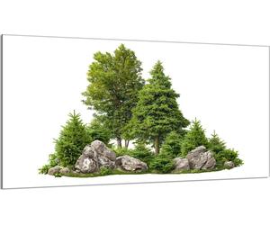Plaque de recouvrement 90x52 pour cuisinière Vitrocéramiquefeld Couverture anti-éclaboussures Plaque de verre Déco Planche à découper, Forêt Verte