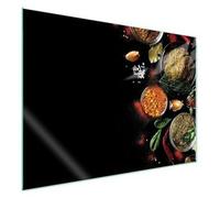 Plaque de recouvrement en céramique, résistante à l'induction, pour table de cuisson, dimensions 70 x 52 cm, avec protection contre les éclaboussures et surface de découpe décorative.