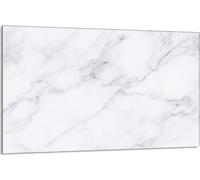Plaque de recouvrement pour cuisinière 80x52cm en 1 partie Couverture de plaque vitrocéramique Protection contre les éclaboussures, marbre blanc