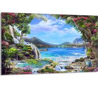 Plaque de recouvrement pour cuisinière 80x52cm en 1 partie Couverture de plaque vitrocéramique Protection contre les éclaboussures, Paysage Coloré