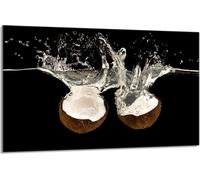 Plaque de recouvrement pour cuisinière 80x52cm en 1 partie Couverture de plaque vitrocéramique Protection contre les éclaboussures, Noix de coco noire