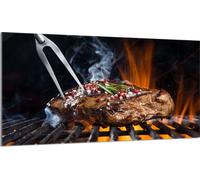 Plaque de recouvrement pour cuisinière 90x52 Vitrocéramiquefeld Couverture anti-éclaboussures Plaque de verre Deko Planche à découper, Grill Feuer