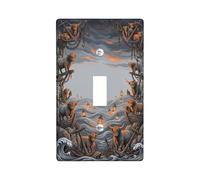 Plaque de recouvrement pour interrupteur mural en plastique gris de taille standard pour interrupteur mural - Lanternes rustiques nautiques et vagues - Décoration pour maison, salon, chambre à coucher