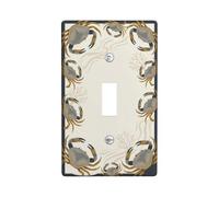Plaque de recouvrement pour interrupteur mural simple en forme de crabe - En plastique beige - Taille standard - Pour salon, chambre à coucher, maison et bureau (simple)